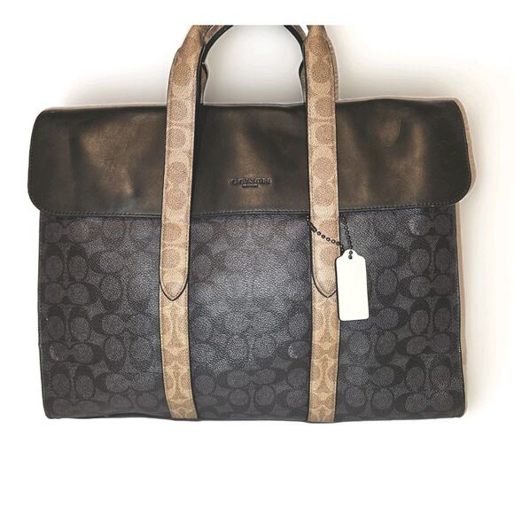 Coach 5079 2-Way Leather Metropolitan Portfolio Messenger Bag W/ Strap 15x12x3.5 - Picture 3 of 16